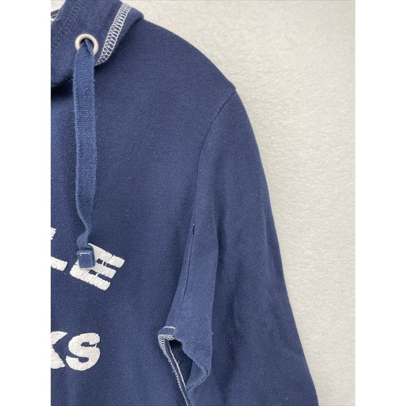 Seattle Seahawks Womens Top Blue Medium M NFL Logo Hooded V-Neck Kangaroo Pocket - Picture 5 of 11